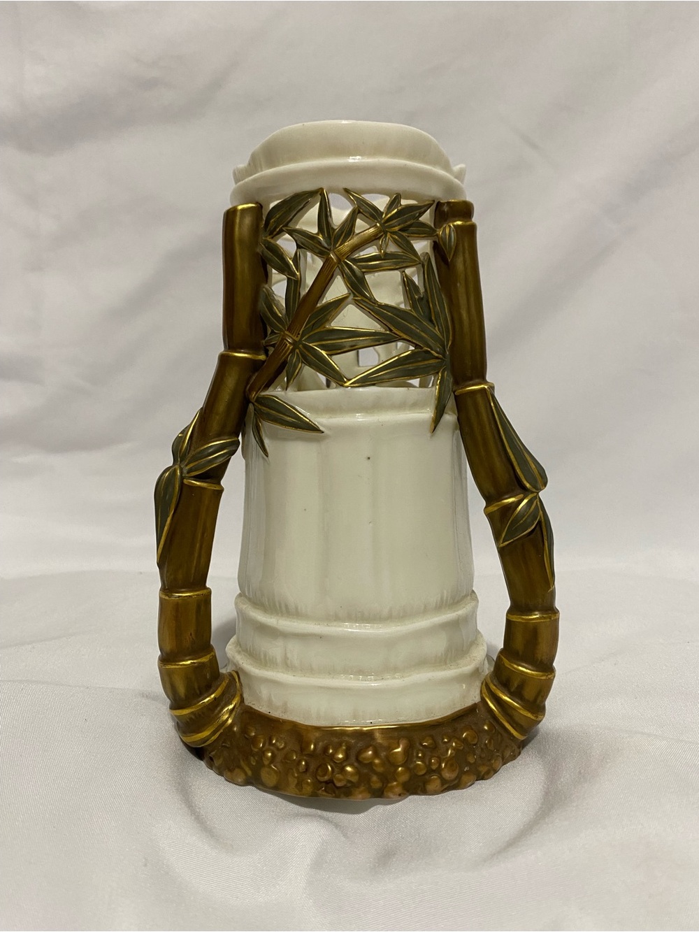 19th century Royal Worcester Aesthetic Movement bamboo vase